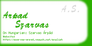 arpad szarvas business card